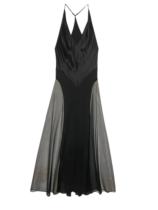Victoria's Secret Other - Victoria’s Secret Black Archive Sheer Plunge Slip Dress Sz Small